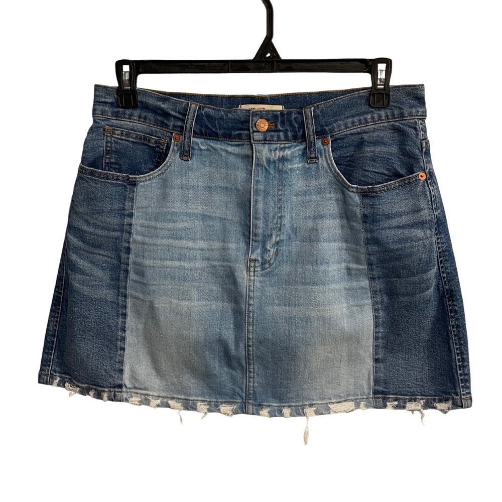 Madewell Mccarren Patchwork Denim Mini Skirt - Bl… - image 1
